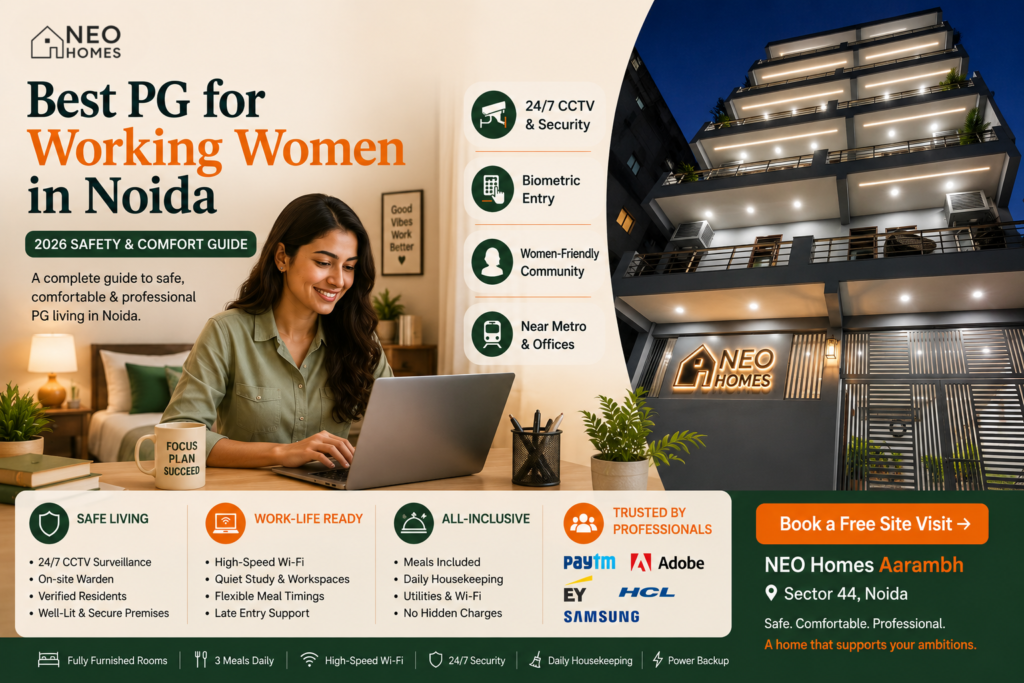 Best PG for Working Women in Noida — 2026 Safety & Comfort Guide