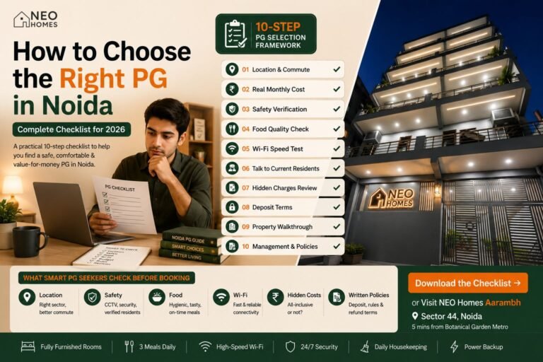 How to Choose the Right PG in Noida — Complete Checklist for 2026